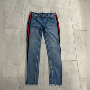 Aqua denim frayed bottom - size 28